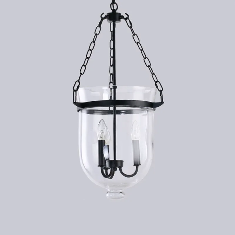 Loft American Pendant Light Industrial Vintage Creative Living Room Dining Room Kitchen Lamp Glass Hanging Lamp E14 Candle Lamp