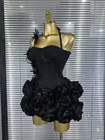 High Quality Black Red Women Sexy Halter Full Florals 2 Pieces Set Bodycon Mini Bandage Dress Celebrate Nightclub Party Wear - Image 2