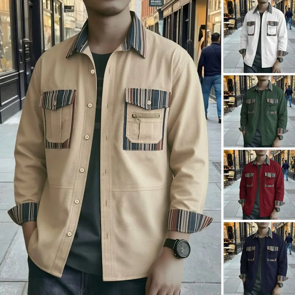 

2026 In-Stock Cotton-Linen Shirts, Amazon Bestseller, Men's Spring-Autumn Cardigan, European Style Plus Size,