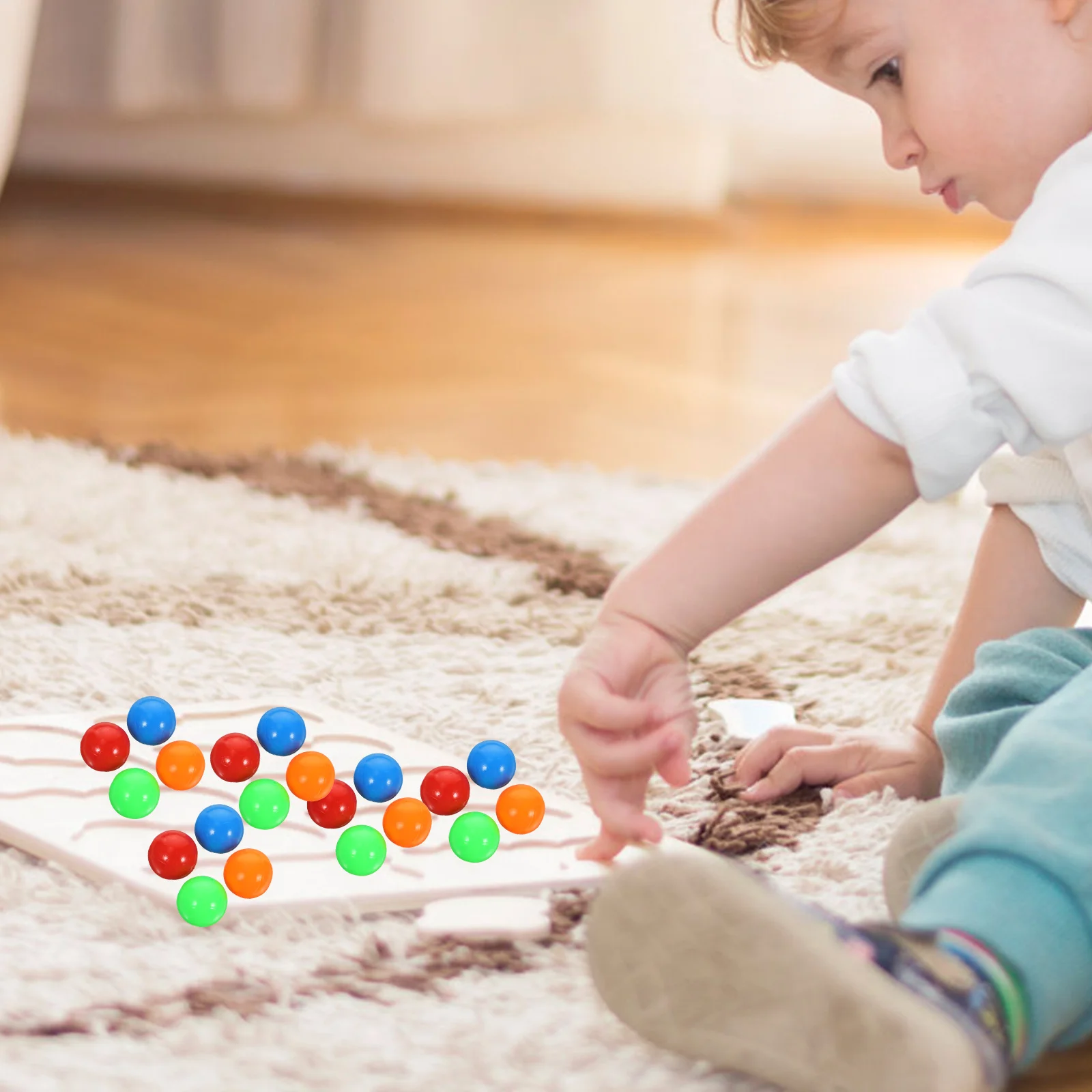 

120pcs Puzzle Game Replacement Plastic Colorful Parent child Toy Family Fun Beans Bead Compatible Marbles for Kids