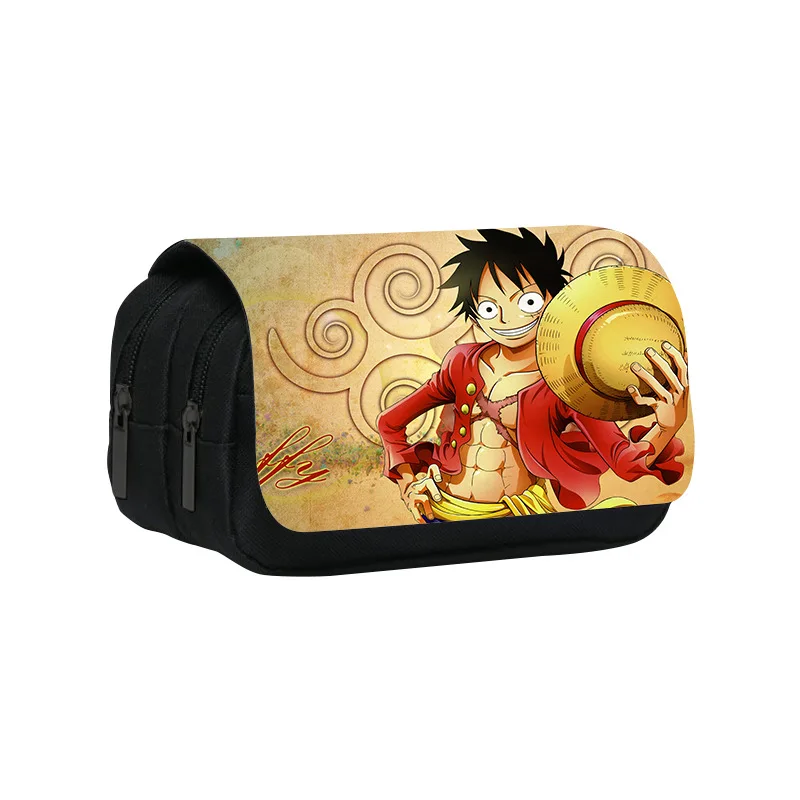 Cartoon One Piece Luffy Zoro Ace Chopper Pen Bag Student Pencil Case Teenage Boys Girls Kids School Stationery Case