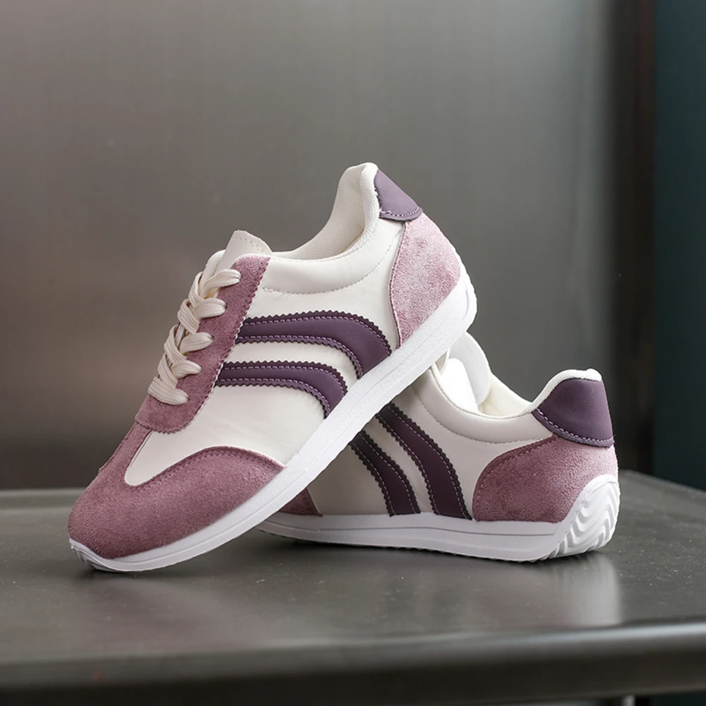 New 2026 Large Size Cross Band Color Block Running Shoes Lightweight Slip-On Sports Sneakers Comfortable Round Toe Rubber Sole