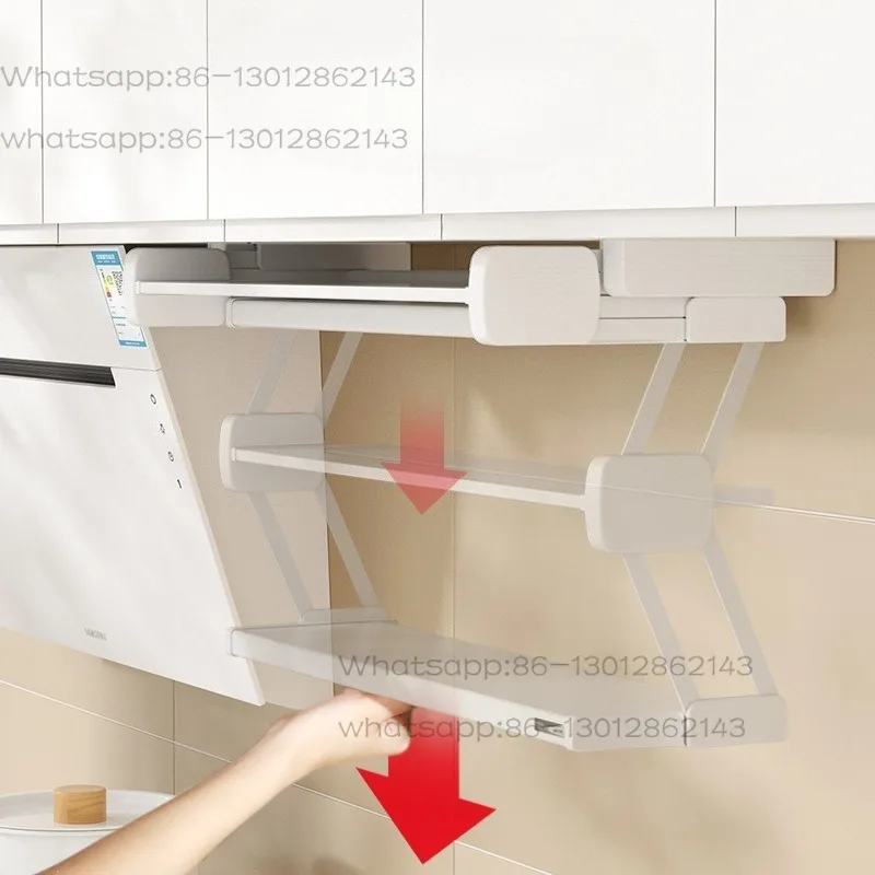 

Настенный шкаф из нержавеющей стали, складная выдвижная кухонная полка для хранения, двухслойный органайзер, подвесные полки для хранения еды
