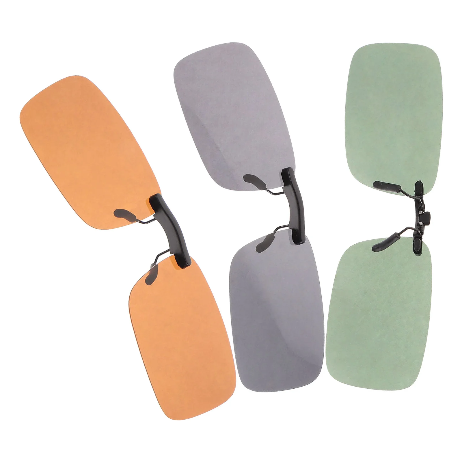 

3pc Myopia Polarized Sunglasses Clip Driver Glasses Clip Sun Protection Uv400 Anti Glare Lightweight Dark Coffee