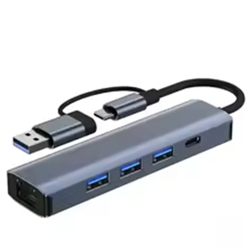 FFYY-USB 3.0 멀티포트 어댑터 USB-C 허브 유형 C 데이터 전송 Pro용 기가비트 이더넷 RJ45 도킹 스테이션