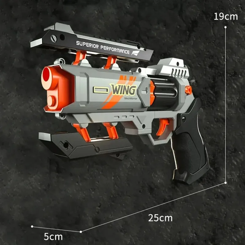 ปืนของเล่นเด็กแบบยิงลูกกระสุนนิ่ม สำหรับเด็กผู้ชายและผู้ใหญ่ ทำจากโฟม EVA ปืนพกเปลี่ยนรูปได้เร็ว ปืนรีวอลเวอร์ ของเล่นยิงปืนกลางแจ้งสำหรับเด็ก ของขวัญ