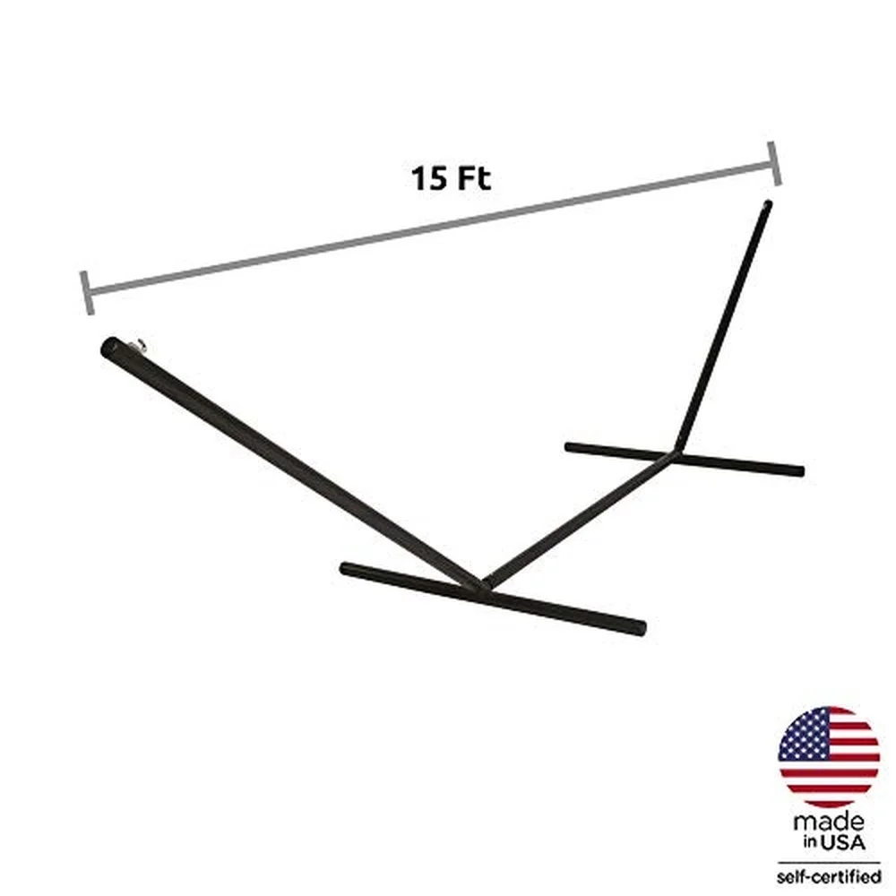 15 ft. Tri Beam Steel Hammock Stand with Right Connection Design and Cape Shield Powder Coating 600 LB Weight Capacity