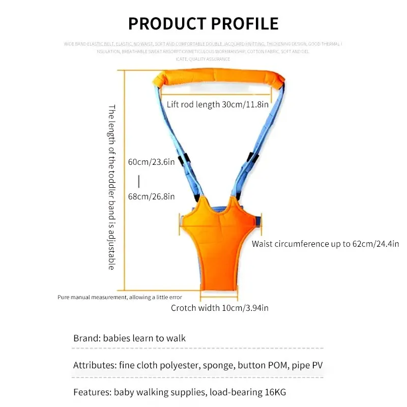 تسخير المشي مساعد الطفل المشي ، طفل رضيع ، المشي حزام البلوز حزام ، تسخير مقاليد السلامة