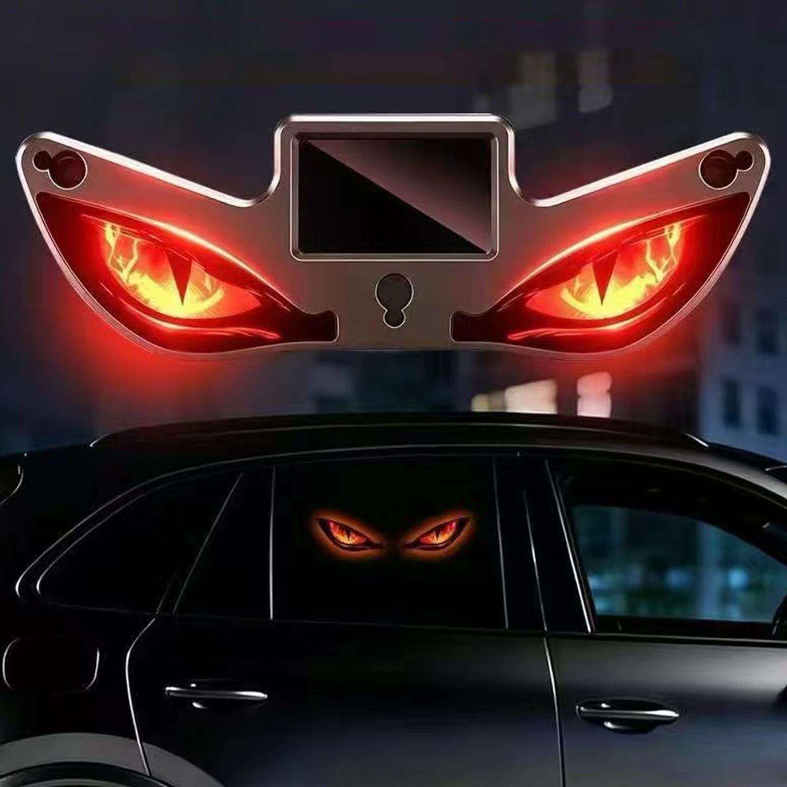 Solar Powered LED Car Warning Light Animated Devil Eyes Light Waterproof Devil Eyes Light for Suv Truck Van Rv Roadside Safety