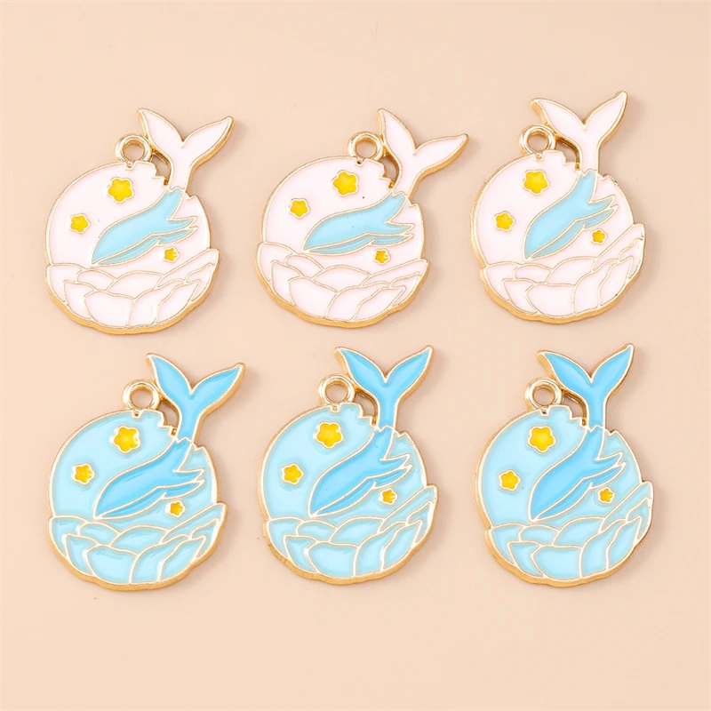 20 قطعة 22x29 مللي متر الكرتون المينا الحيوان الحوت Charms المعلقات لصنع المجوهرات انخفاض الأقراط القلائد أساور Crafts بها بنفسك الحرف العرض