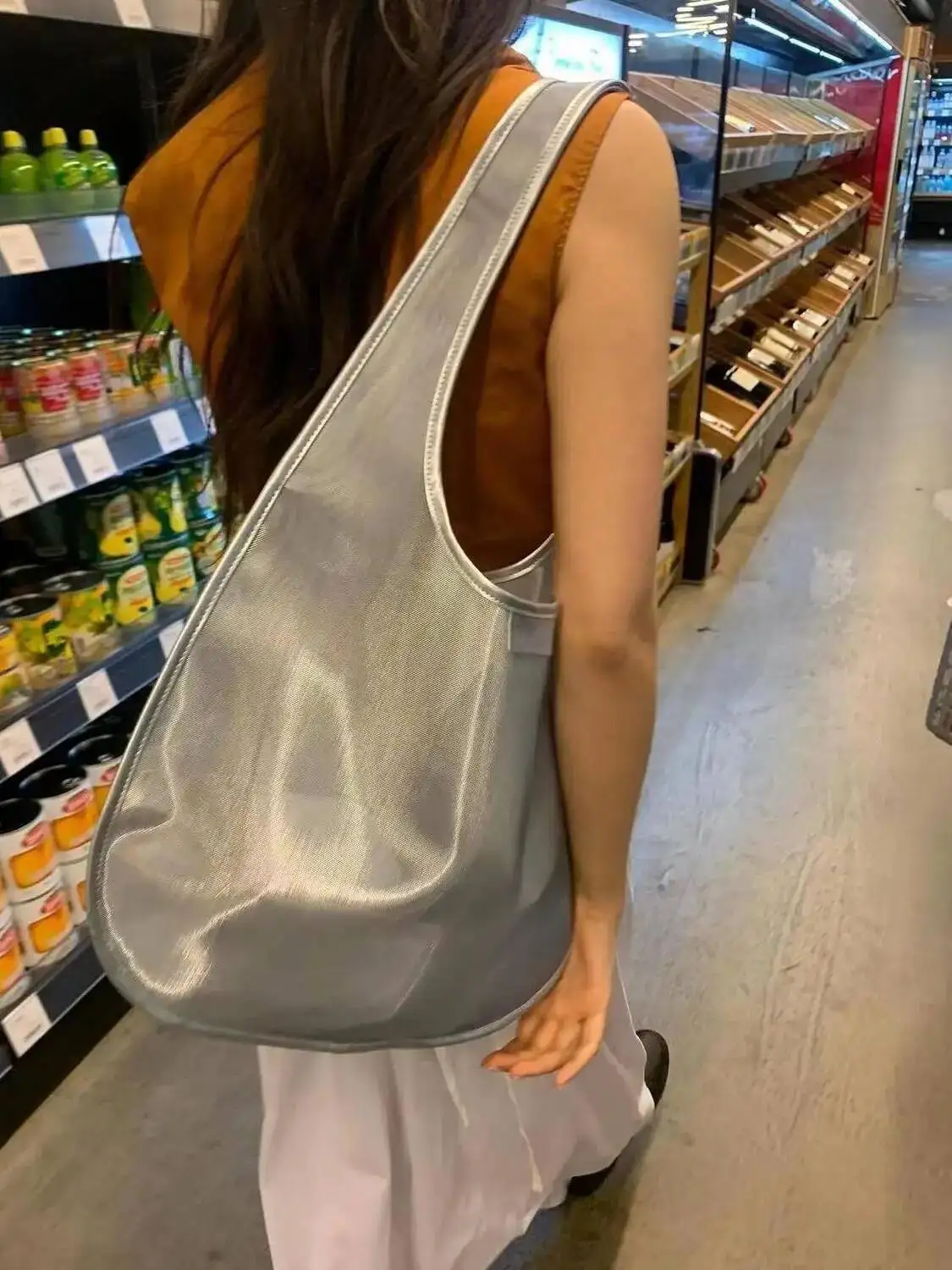 Bloom Haruku Sier Underarm Y2k For Women Fashionable Casual Large Capacity Tote Bag Female Retro Shoulder Bags Wallet