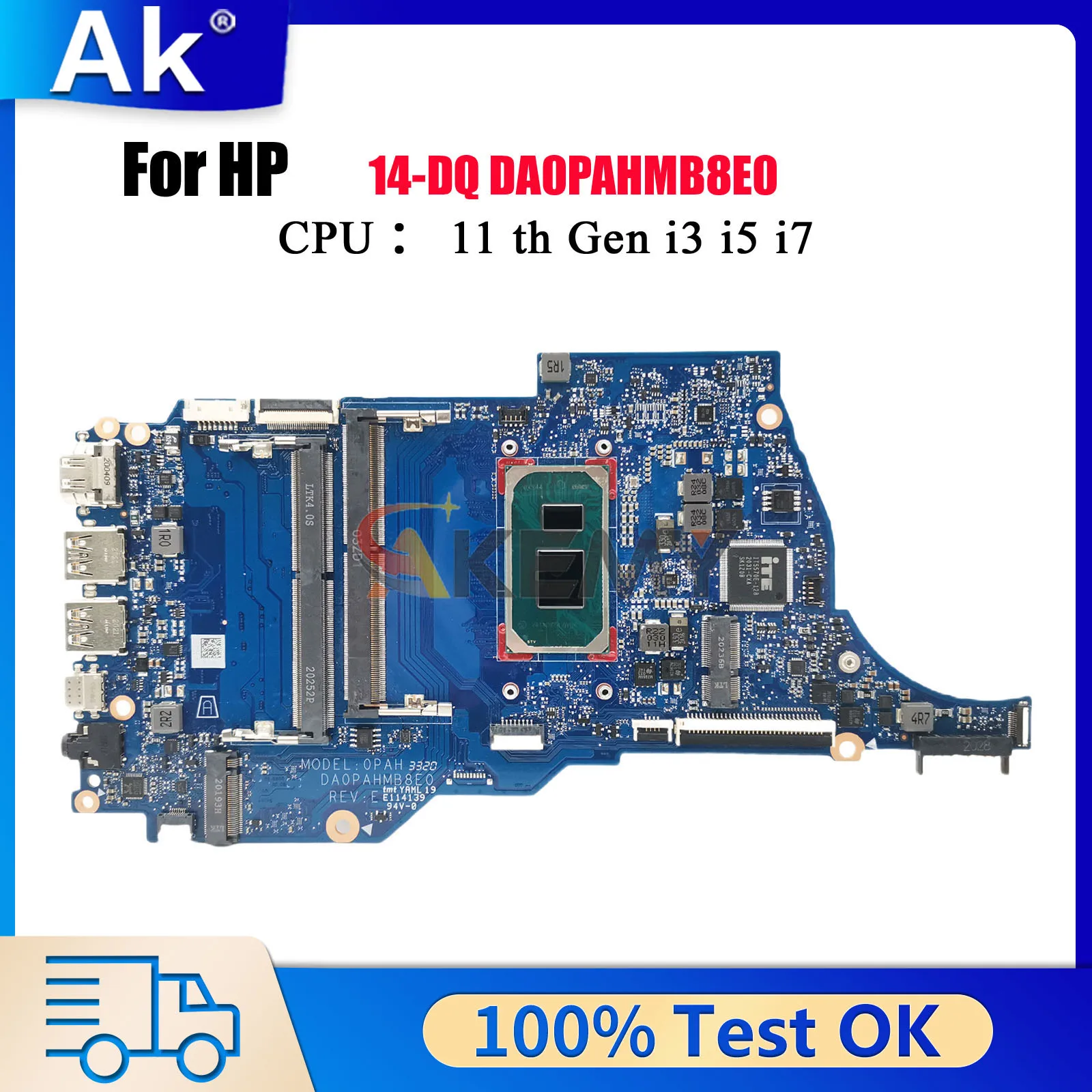 

DA0PAHMB8E0 DA0PAHMB8F0 Laptop Motherboard For HP 14-DQ 14S-DQ With i3 i5 i7 11th Gen CPU DDR4 100% Fully Tested