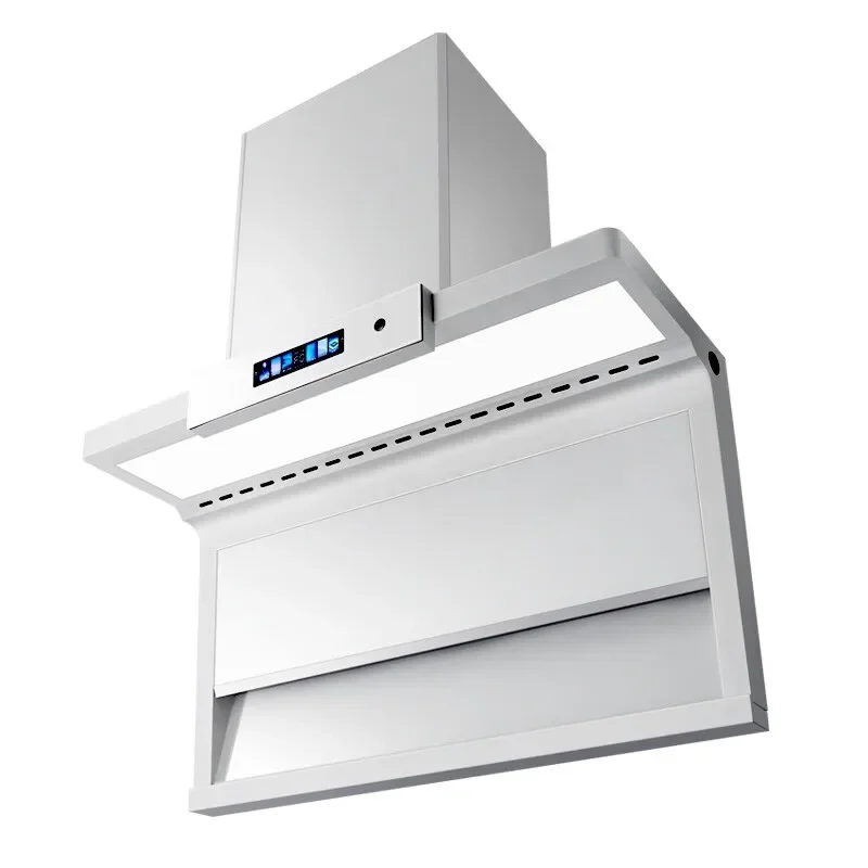 White 7-shape 900mm Range Hood Smart Smoke Extractor Hood Cooker Chimney Exhaust Range Hood For Kitchen