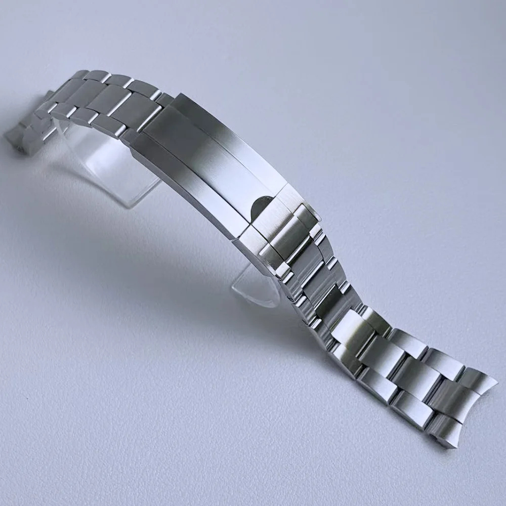 

Браслет из нержавеющей стали 20 мм, серебряная высококачественная складная застежка, изогнутый конец для замены ремешка