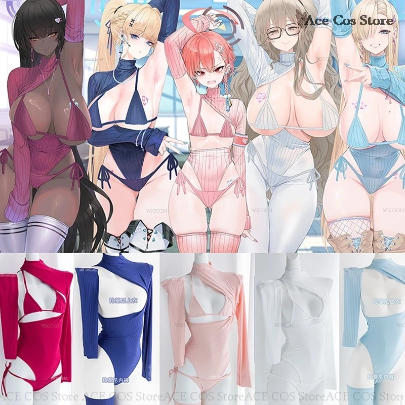 Game Blue Archive ACGN Shimoe Koharu Ichinose Asuna Doujin Bikini Cosplay Costume Wig Adults Sexy Women Loli Uniform Suit