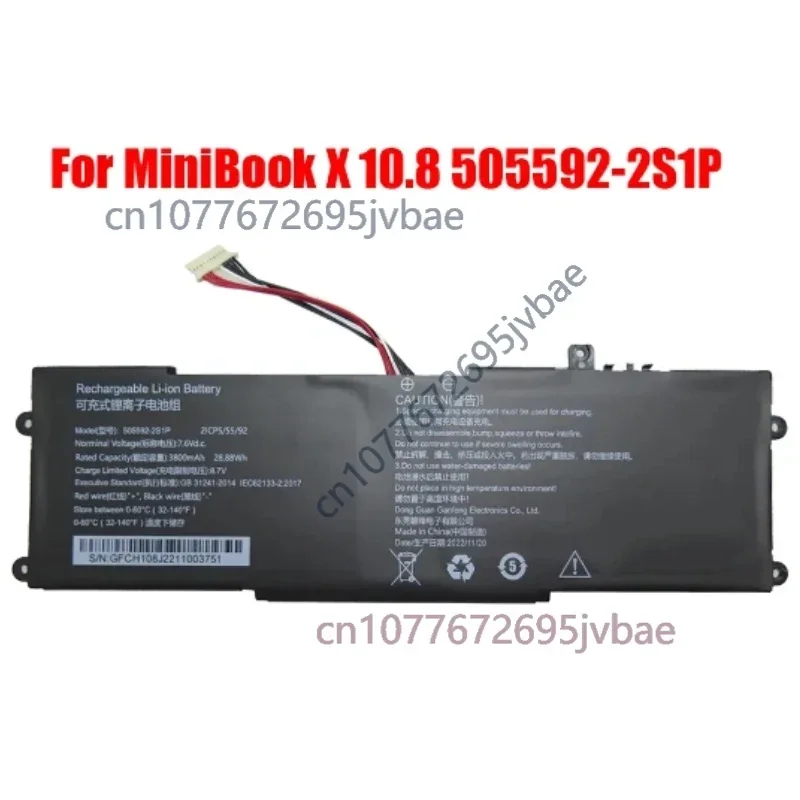 For TENKU MOBILE S10 10.5Inch Dere Aierxuan 505592-2S1P Laptop Battery 7.6V 28.88Wh 3800mAh 10.8Inch For Chuwi Minibook X CWI558