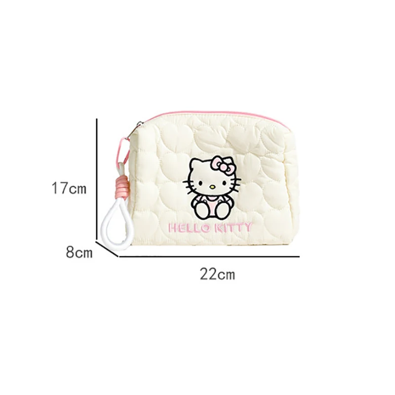 MINISO Sanrio Cute Cartoon Storage Bag Large Capacity Hand held Makeup Bag Kuromi Fashion Portable Makeup Bag