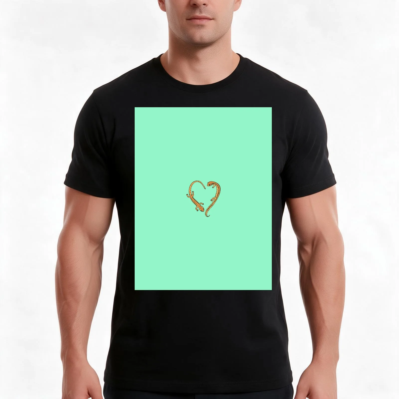 Salamander Love II T-Shirt Summer Casual Cotton Tee Oversized Streetwear Tops Vintage Graphic Print Loose Fit Short Sleeve
