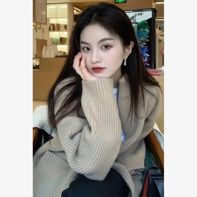 

I Color вязаный открытый кардиган свитер женский свободный Sle осень-зима новая мода универсальный ленивый топ Ci Walk