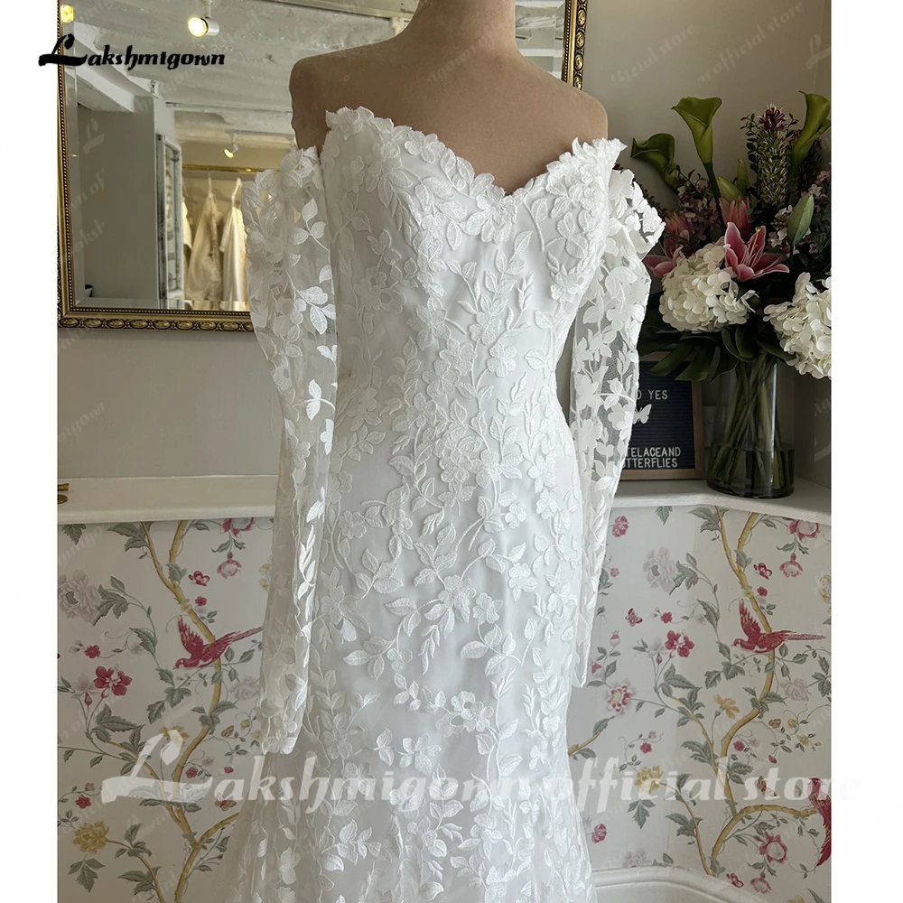 Lakshmigown Attraktive trägerlose Meerjungfrauen-Hochzeitskleider für Frauen, Brautkleider mit Spitzenapplikationen, Vestidos De Novia, maßgeschneidert. – Detail 9