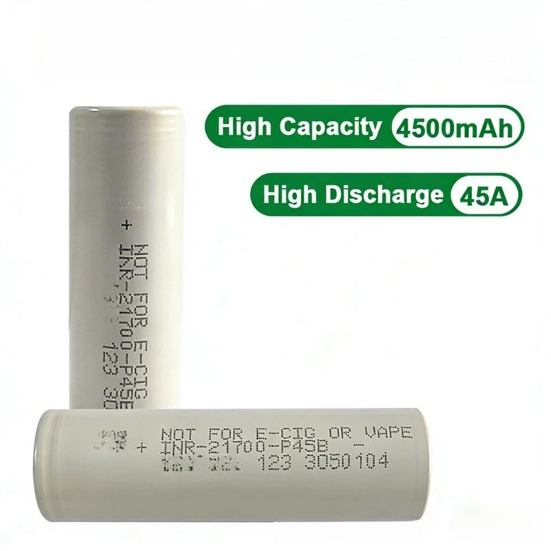INR21700 P45B 3.7V 4500mAh 45A High Discharge Battery for Flashlight Power Tools Rechargeable Battery