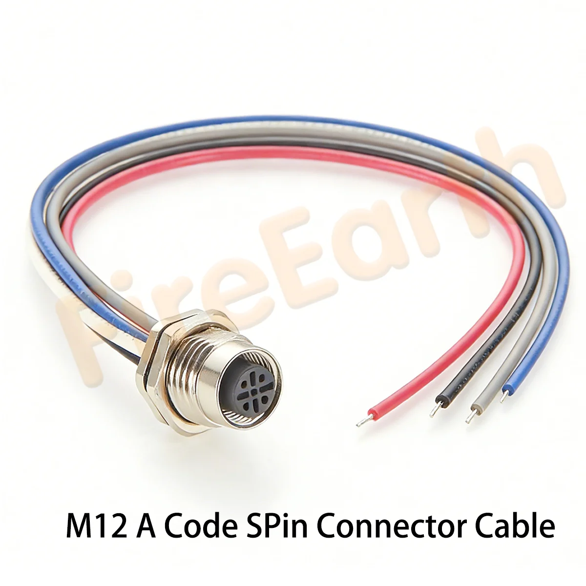 NMEA 2000 M12 5Pin A Code Femal Cable Bulkhead Front Panel Mount IP67 Pre-Assembly Pigtail Wireable Socket Receptacle 30cm