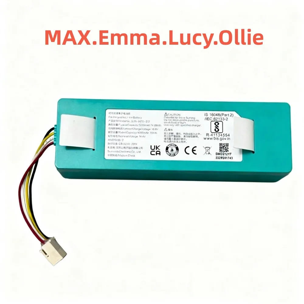 100%Original 5200mAh 14.4V for Trifo SUN-INTE-212 267 Lucy Ollie Emma Series MAX-P MAX-S Robot Vacuum Cleaner Battery