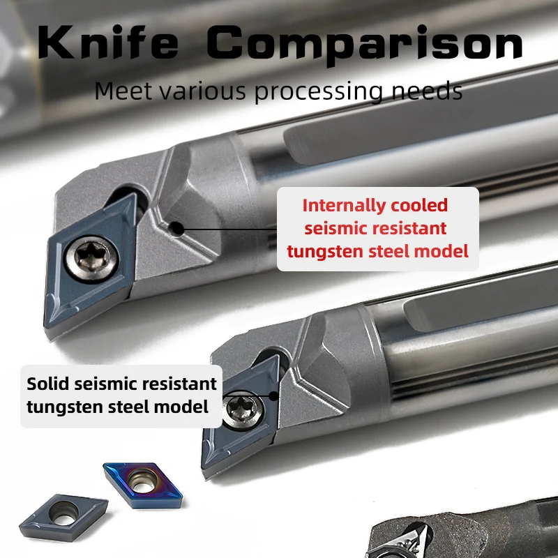 Strumento di tornitura di raffreddamento interno SDQCR sdcr C10K/12M/16Q barra di alesatura a vite in acciaio al tungsteno DCMT07/11 utensile per tornio con lama in metallo duro CNC