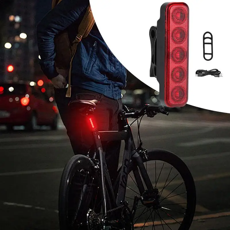 Tail Light for Road Cycle Mountain Bikes Bright Rear Light Led Tail Light Safety Back Light Powerful 4 Light Mode Cycle Light