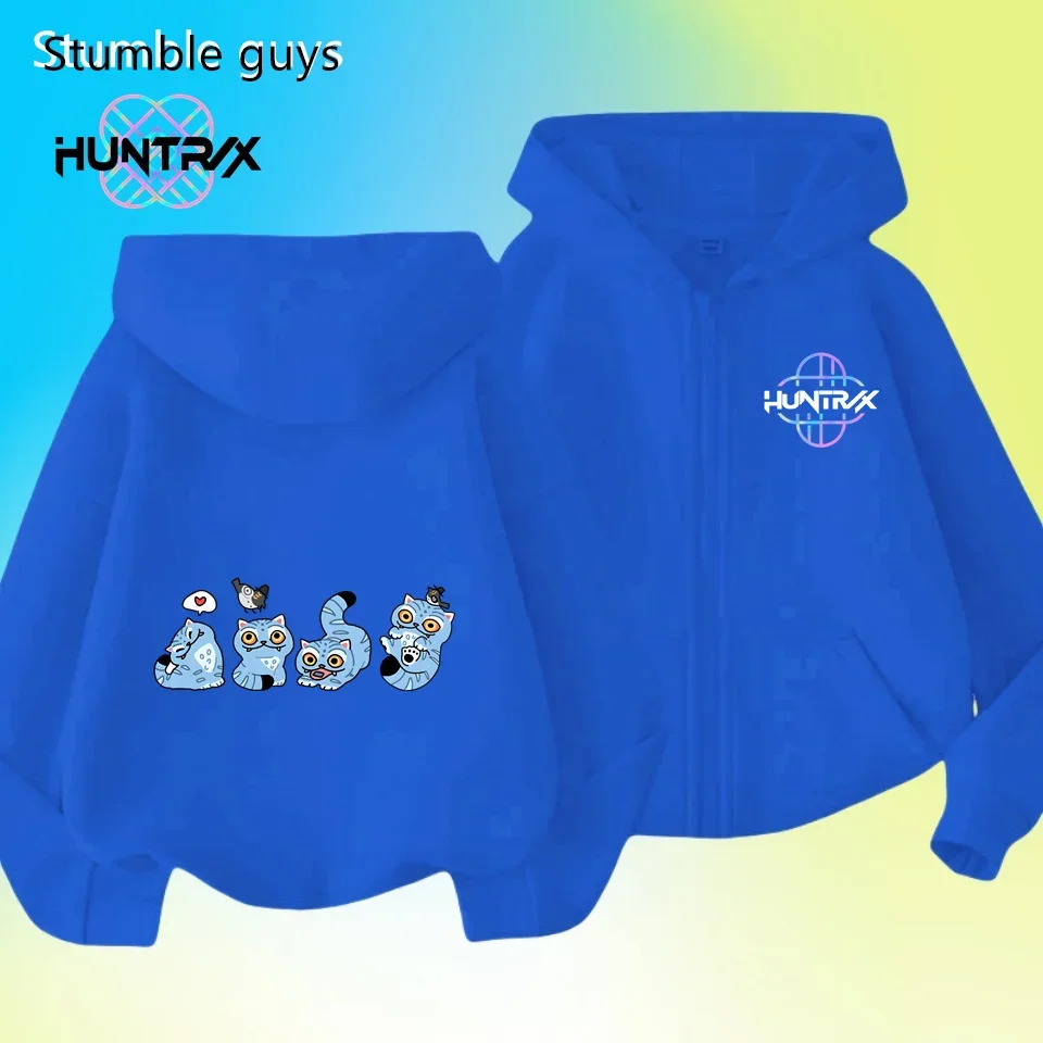 

New KPop Demon Hunters Zipper Hoodie Autumn Kids Long Sleeve Sweatshirt Sportswear Anime Cartoon Boys Clothes Girls Casual​