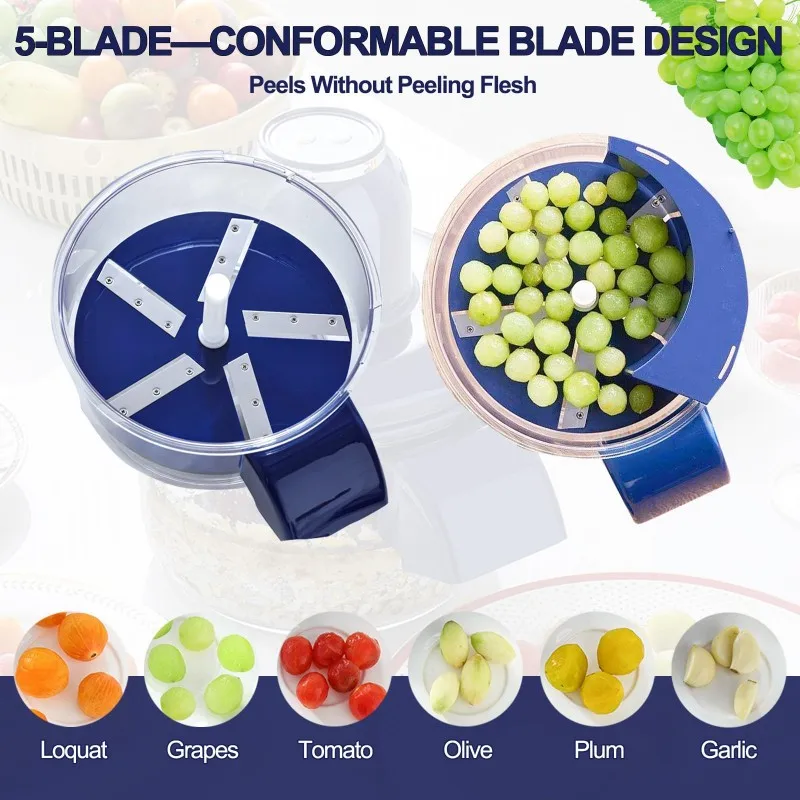 

Rechargeable Fruit Peeler Automatic Electric Grape Peeler Machine for Grapes Cherry Tomatoes Garlic Rechargeable Brushless Motor