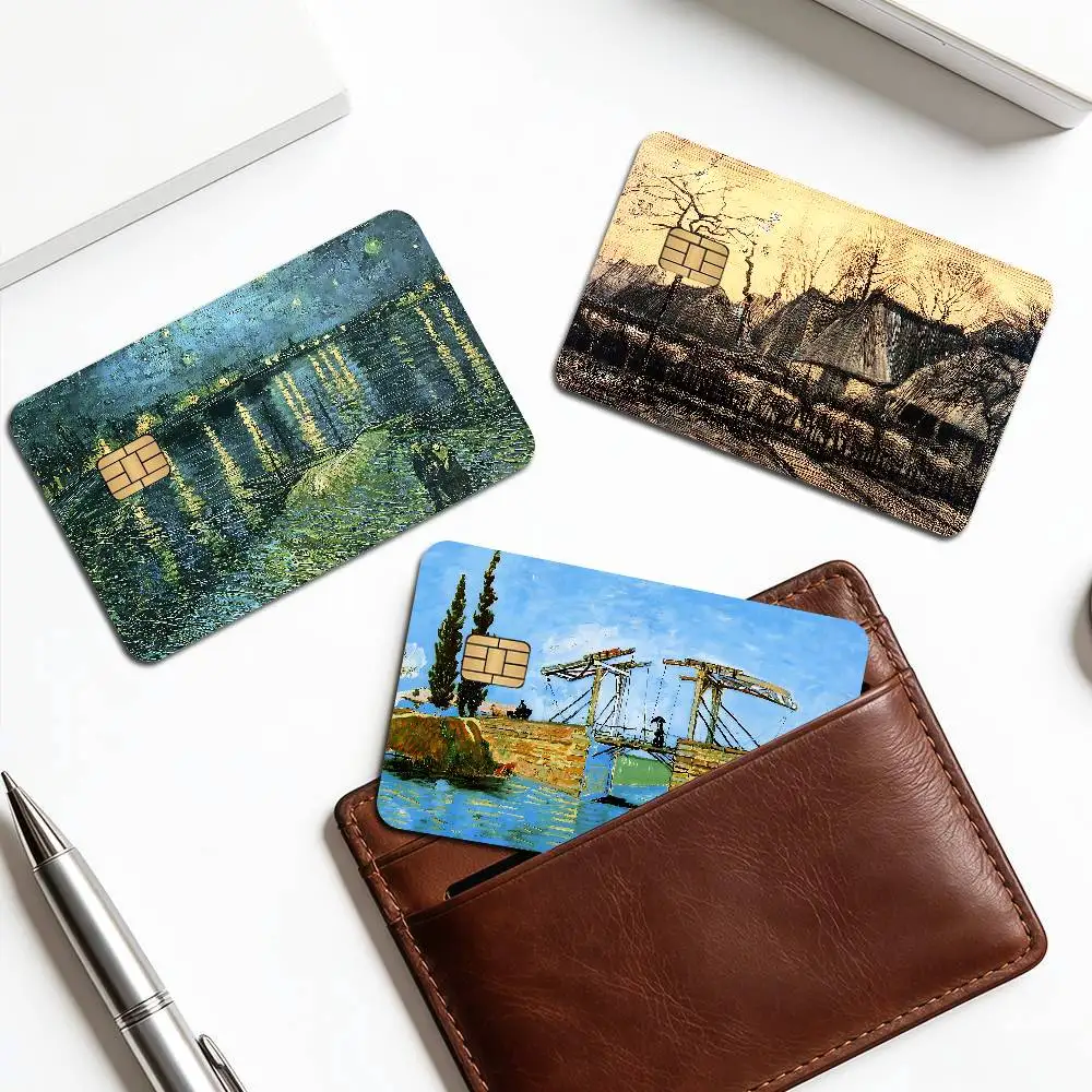 Van Gogh Oil Paintings Credit Card Skin Stickers No Adhesive Residue Water Proof for VISA Credit Card Subway Access Card