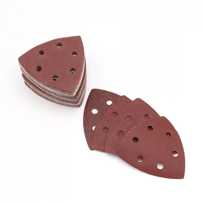 10/20/50PCS Triangular Sanding Disc 90mm 6 Hole Sander Hook & Loop Sandpaper Abrasive Tools For Sanding Grit