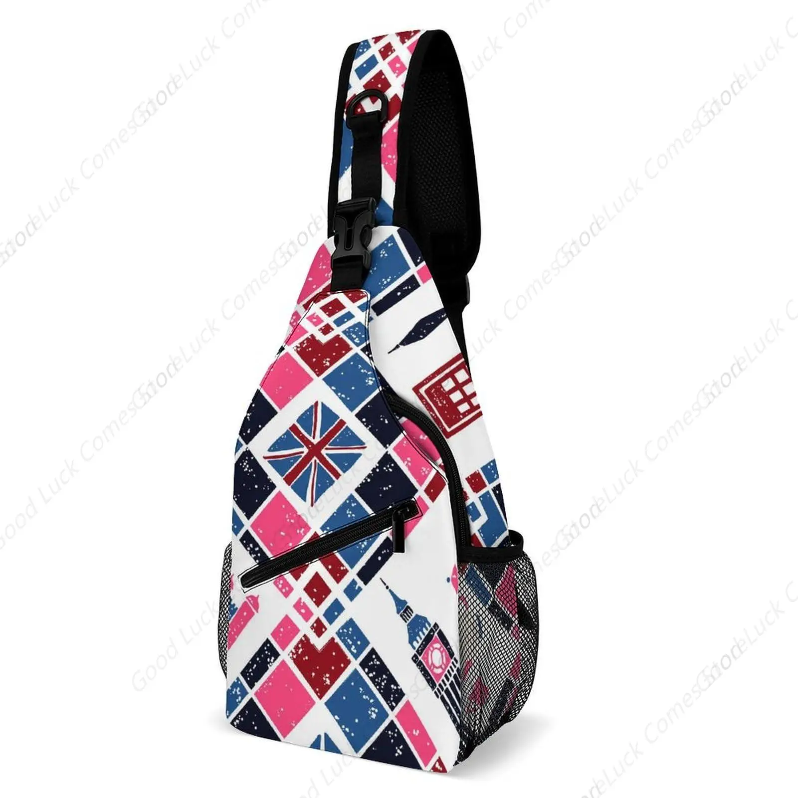 

Рюкзак на слинге с английскими символами, сумка через плечо, нагрудные сумки для путешествий на открытом воздухе, фитнеса