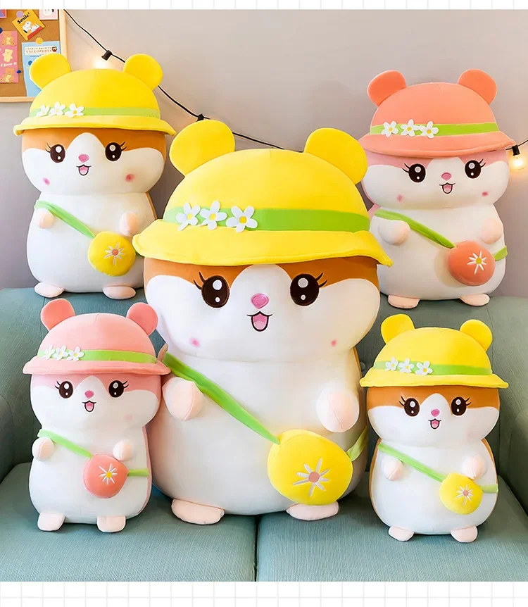 

Hot 45-65cm Kawaii Hamster Plush Toy Big Size Cute Soft Stuffed Animals Sofa Pillow Plush Doll High-quality Kids Briday Gifts