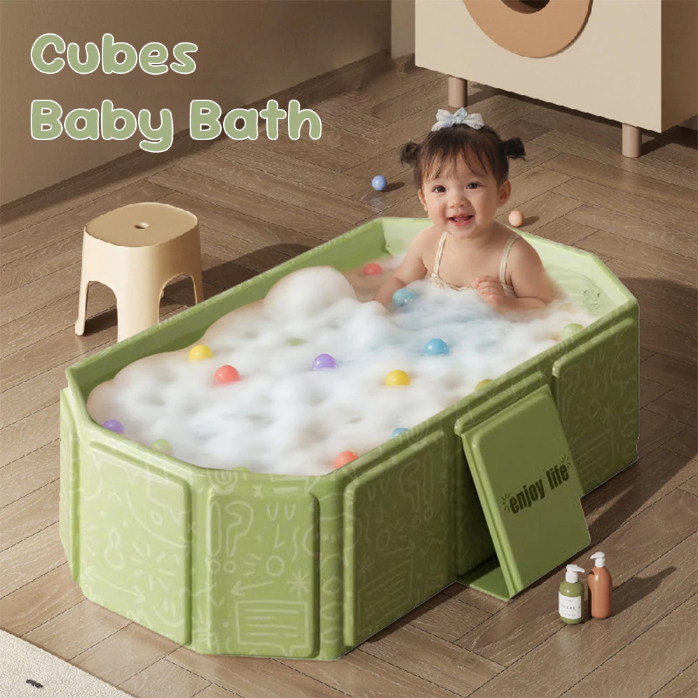 

PVC Foldable Baby Bath for 0-4 years old baby and Pet Saving Toddler Infant Bathtub Sturdy Baby Tub for Newborn Home Laundry