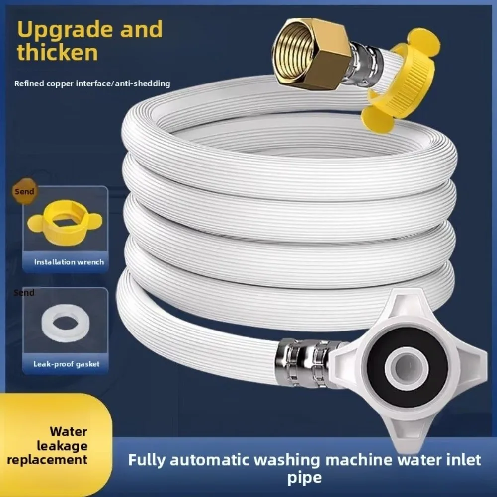 PVC Plumbing Hose 80-500cm Length G1/2-G3/4 Inch Flexible Braided Hose Explosion-Proof High Pressure Kitchen Bathroom Plumbin