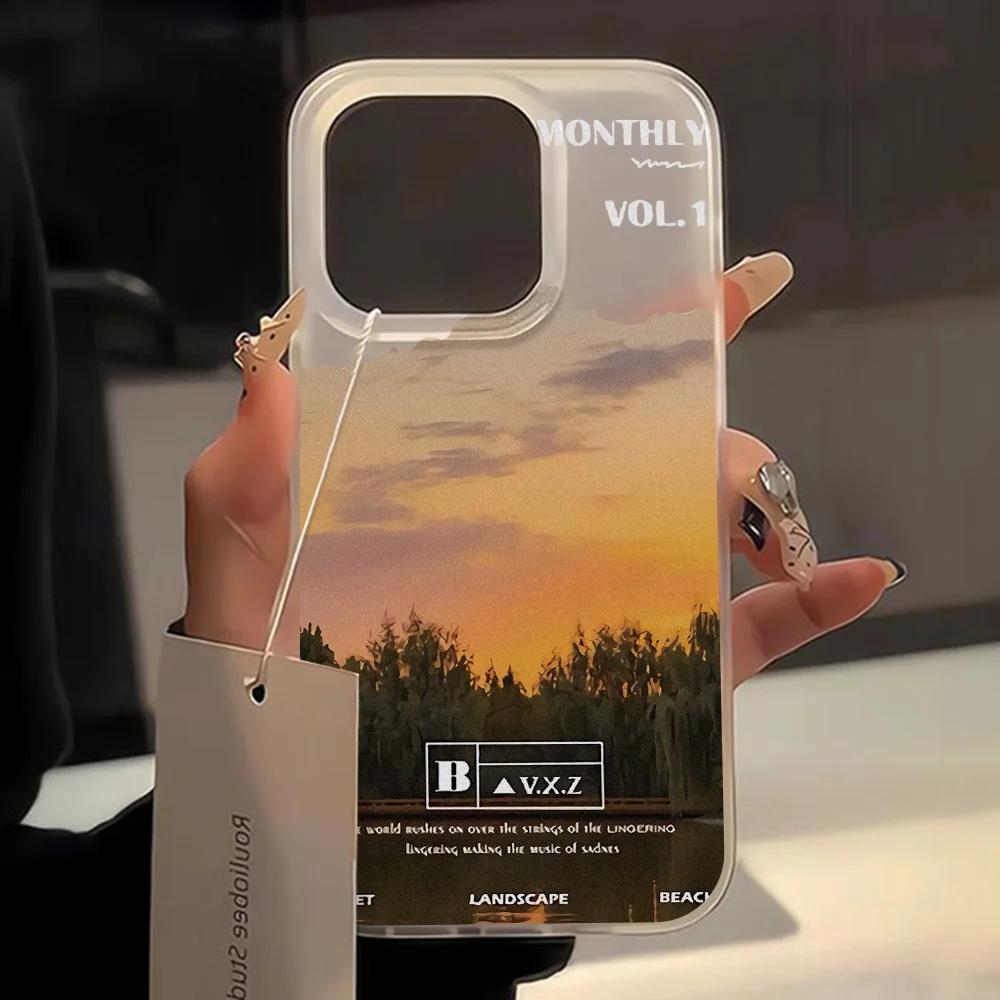 

Sunset Clouds Landscape Phone Case for iPhone 14 Pro Max Funda iPhone 16 15 13 12 11 Pro Max 16 Plus Mini Shockproof Funda Cover