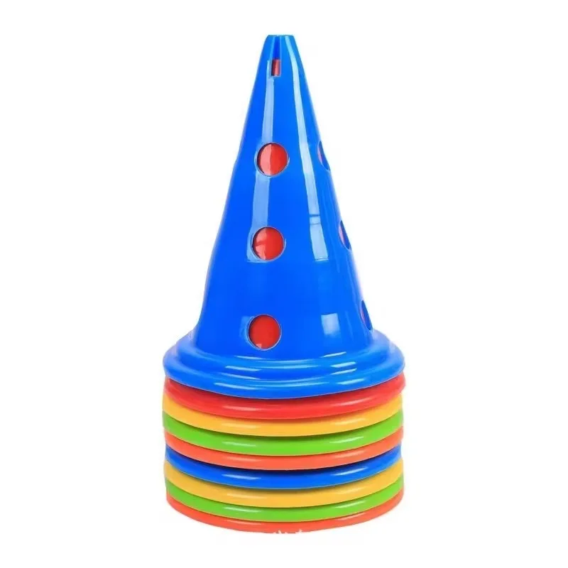 Football Logo Bucket Outdoor Agility Training Ring Skating Soccer Basketball Team Training Marker Roadblock Cone Sport Equipment