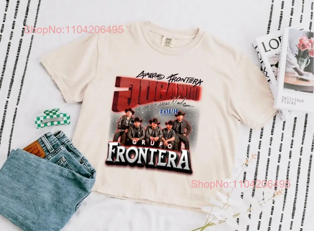 Grupo frontera tour jugando a que no pasa nada concert T Shirt Banda boxy long or short sleeves