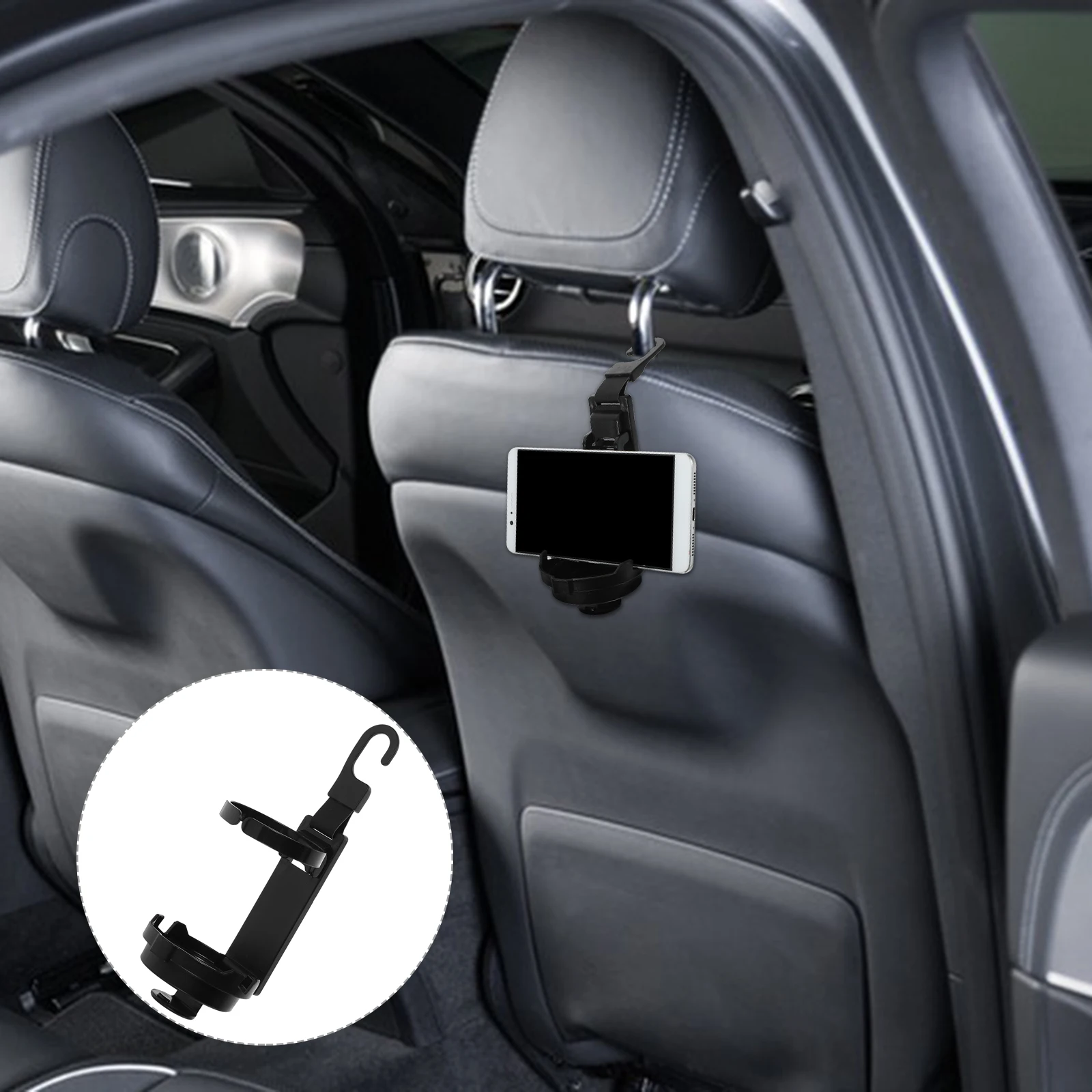 

Multifunctional Car Storage Hook Cup Holder Black PP Seatback Organizer Backseat Hangers Headrest Hooks Purse Phone for Vehicle