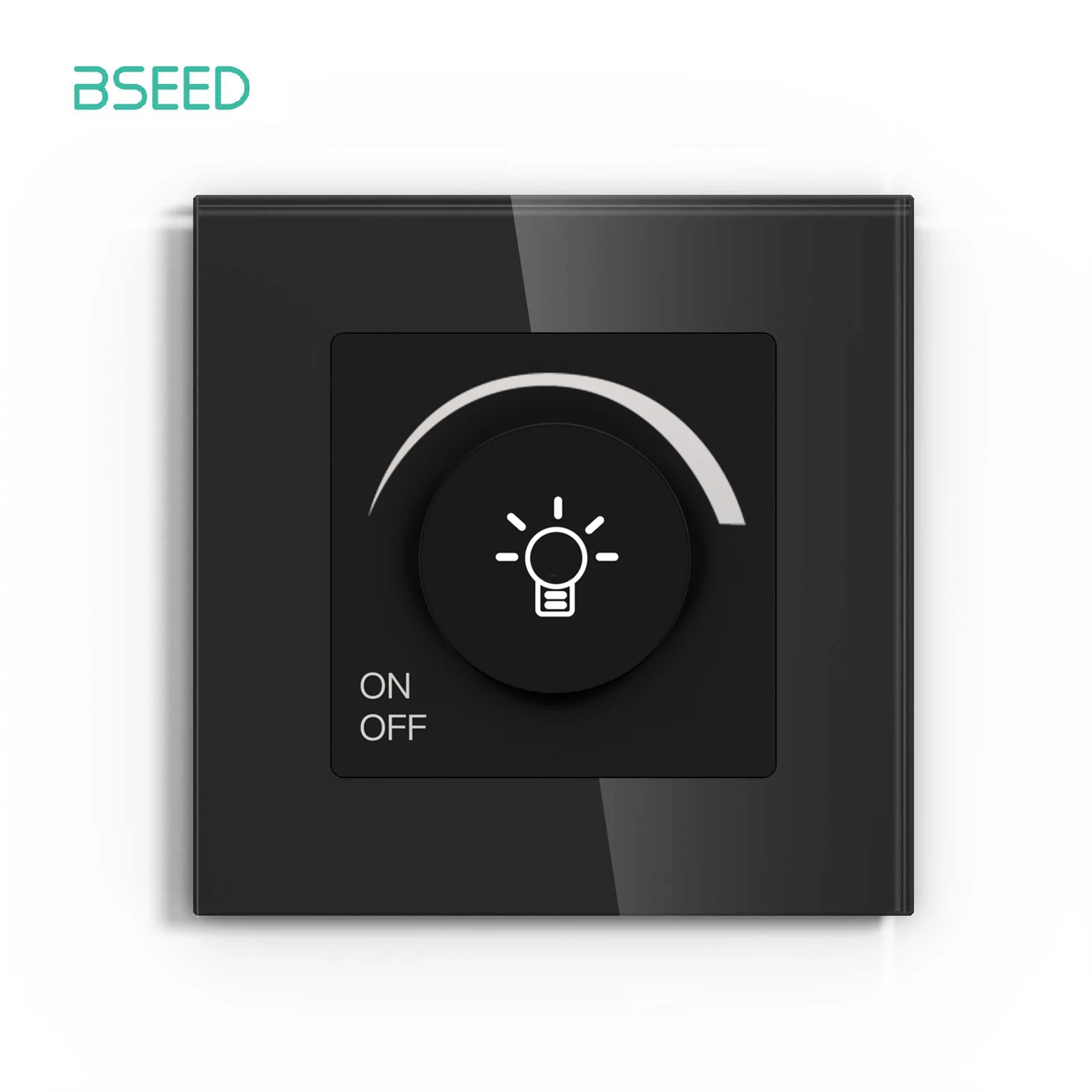 BSEED Light Dimmer Switch Rotary Knob Switch for Light Dimming Glass Frame Panel Fan Speed Control Switch LED Dimmable Switch