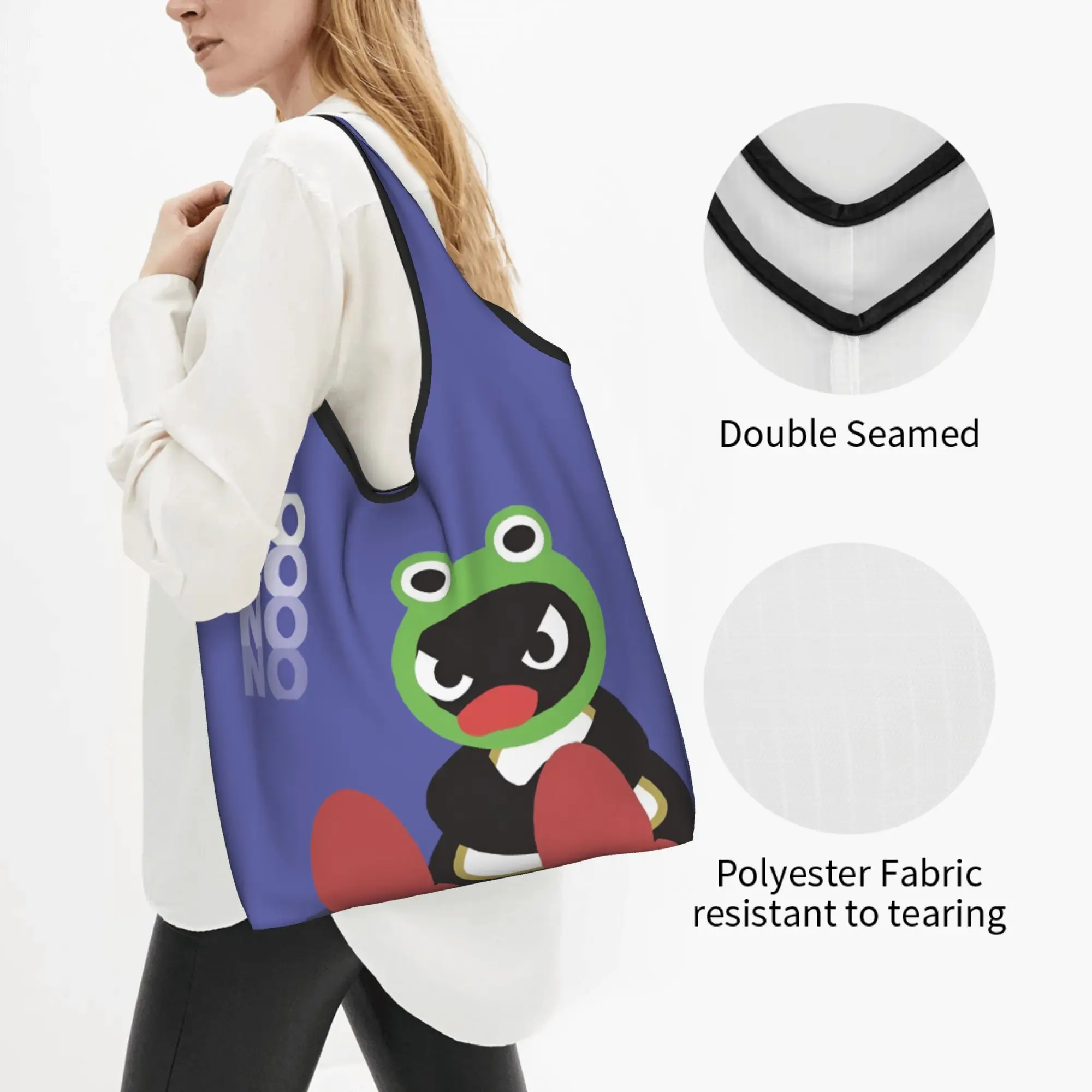 Fashion Penguin Cartoon Manga Shopping Tote Bags Portable Hot Groceries Shoulder Shopper Bag