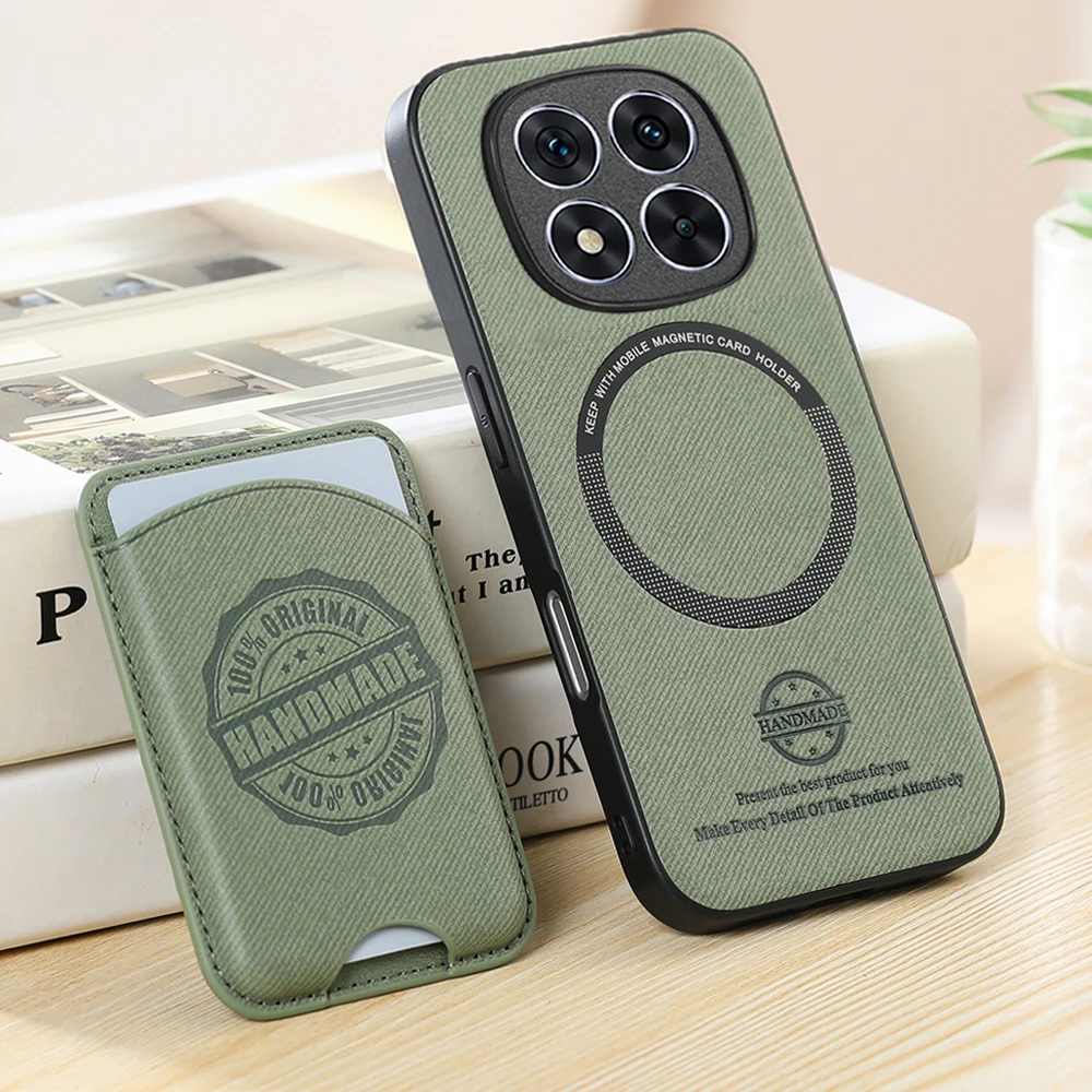 

LOGO Leather Card Back Case for Xiaomi Redmi Note 14 Pro Plus 5G 4G 2025 Luxury Cover 2In1 Detachable Magnet Funda Redmi 14C 13C