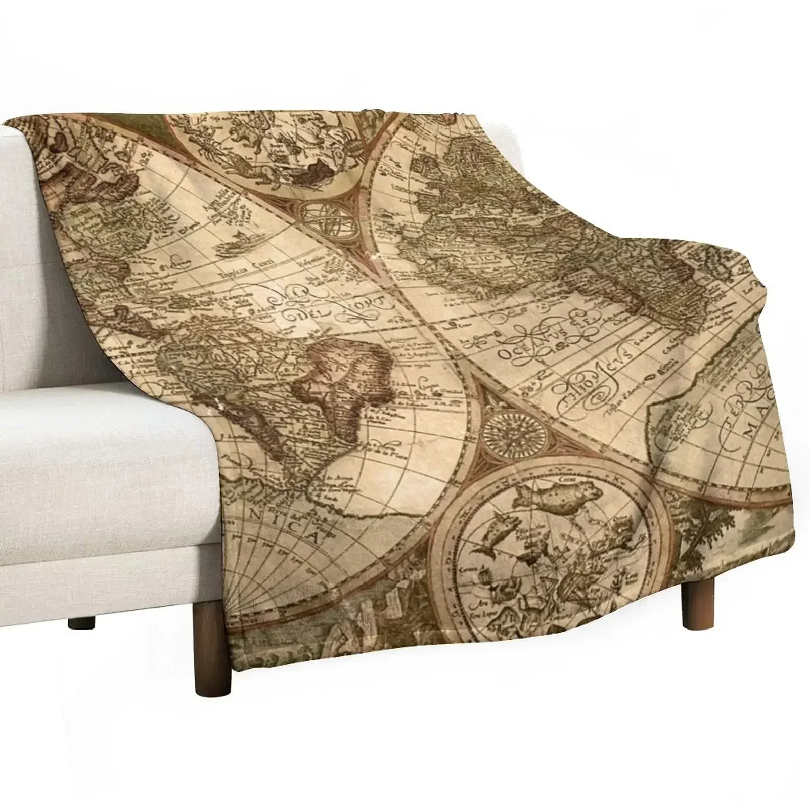 Ancient Map Throw Blanket bed plaid Luxury St Single For Baby Blankets