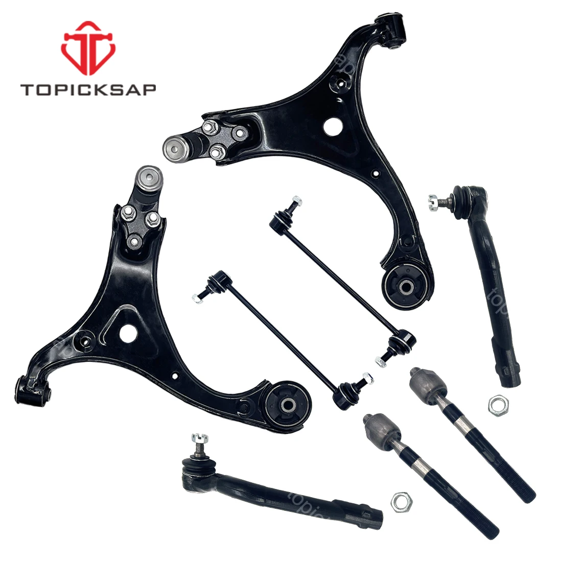 TOPICKSAP 8Pcs Front Lower Control Arm/Ball Joint/Sway Bar Link Kit for Hyundai Sonata FWD 2011-2014