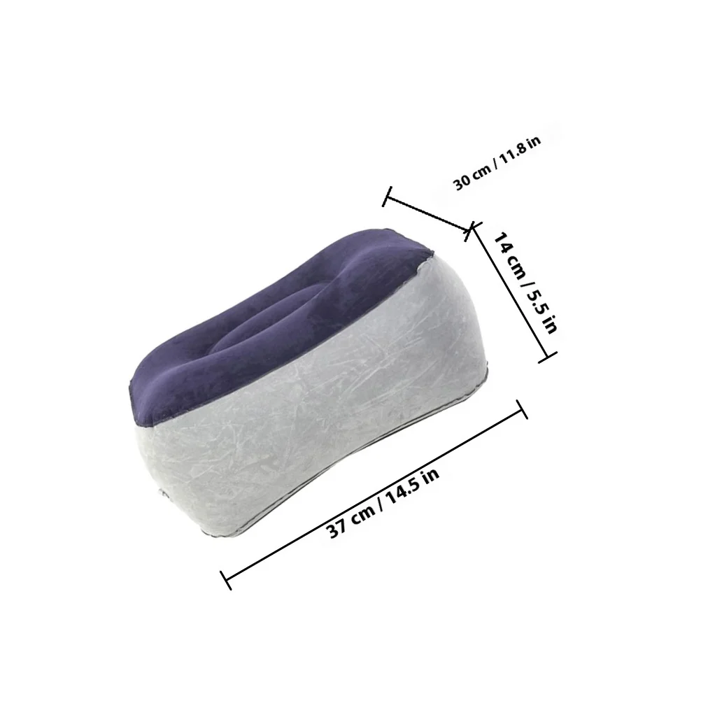 2 szt. Nadmuchiwana poduszka pod stopy do podróży, wysokiej jakości flokowana PVC, łatwa w czyszczeniu, nie wymaga pompowania, do samochodu, samolotu, do gier