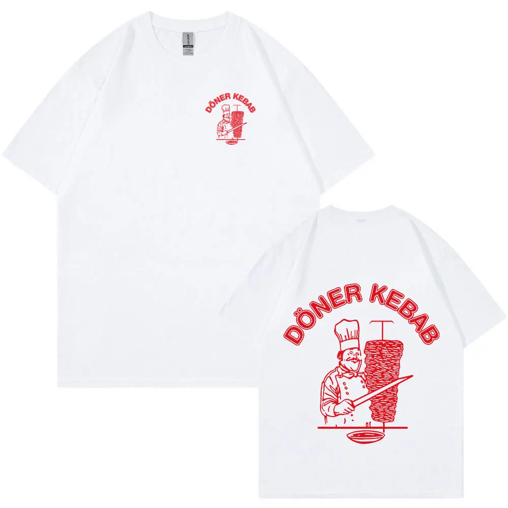 Camiseta con diseño divertido de Doner Kebab a la moda para hombre, camiseta de manga corta de algodón de verano, camiseta informal de gran tamaño, ropa de calle