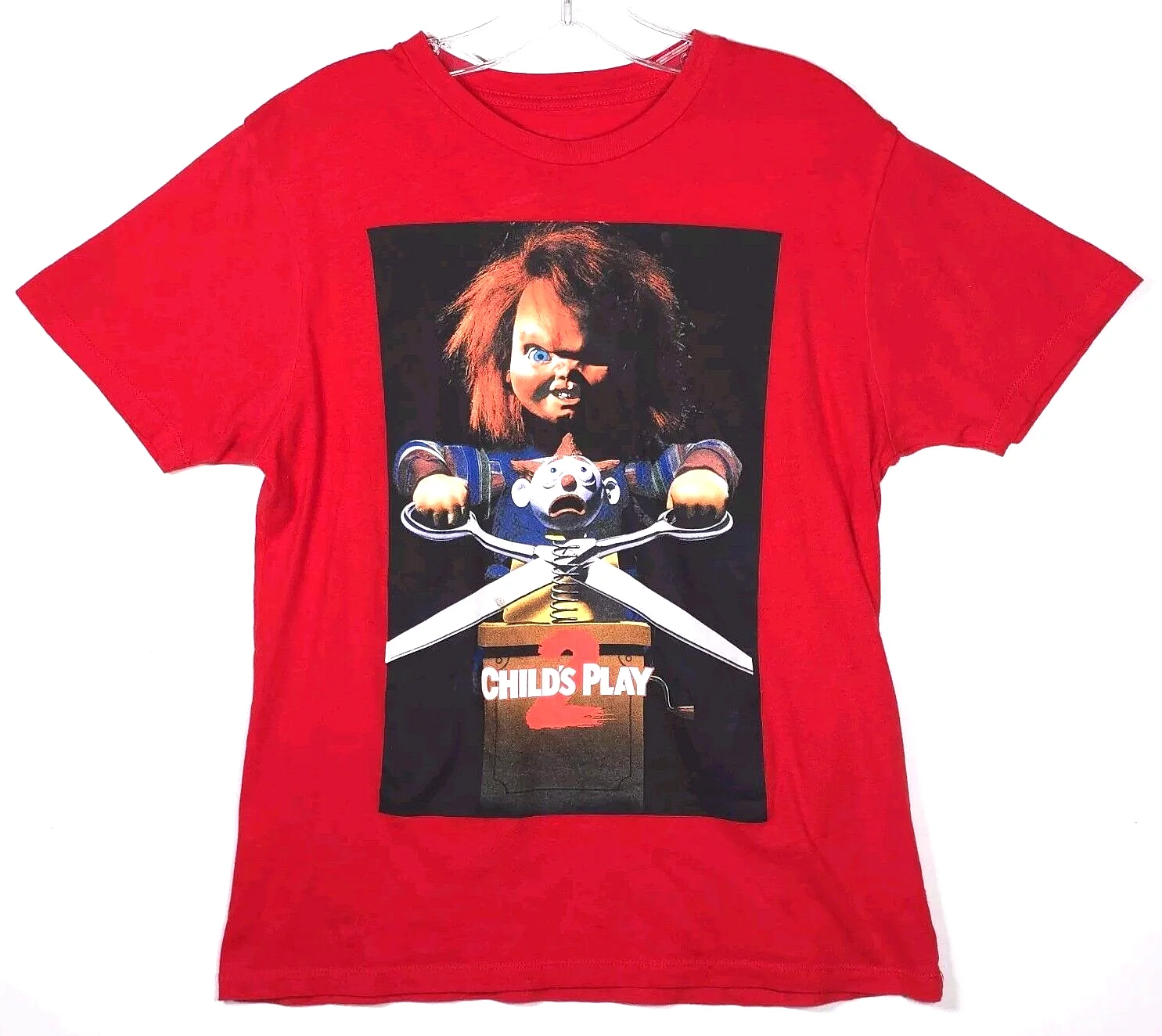 Mens T-Shirt M Childs Play 2 Chucky Halloween Y2K Horror Movie ~Measures as a L