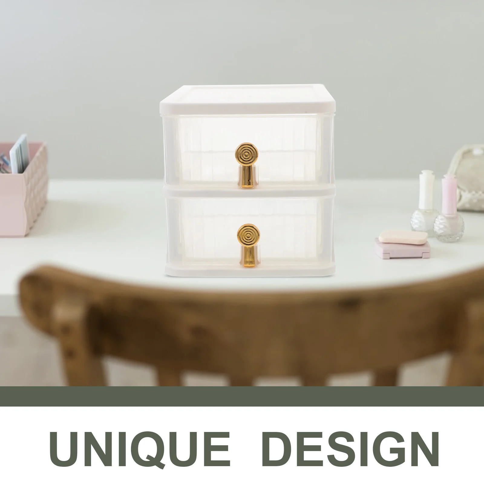 

1pc Clear Drawer Organizer Storage Box Desktop Small Drawers Office Supplies Desk Organization Space-Saving Document